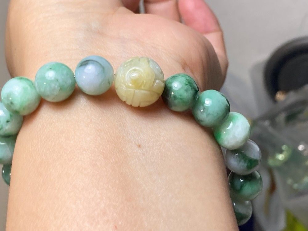 花緑10.0mm 彫り花珠