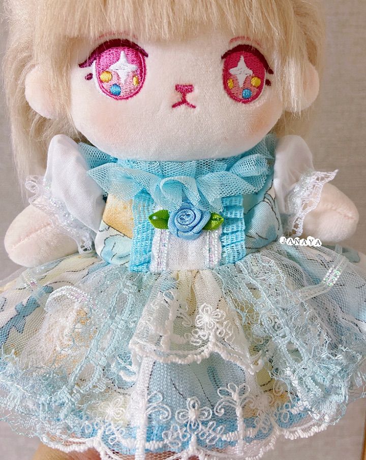 JANAYA ハンドメイド 20cmぬいぐるみ服 ピンクワンピース 2点セット