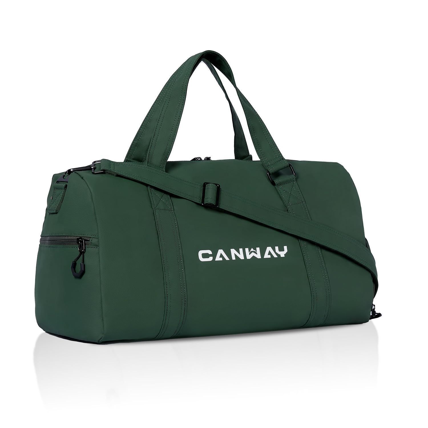 ダークグリーン CANWAY スポーツバッグ メンズ レディース ボストンバッグ ジムバック 大容量 防水 乾湿分離 シューズ収納 旅行バッグ 機内持ち込み適用 ダッフルバッグ アウトドア 修学旅行