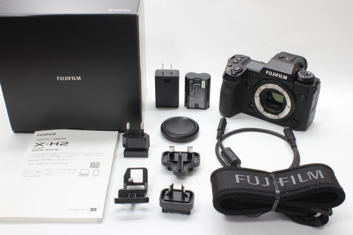 ショット数1425回 上品. 富士フィルム フジフイルム X-H2 ボディ 動作 済 バッテリー 元箱