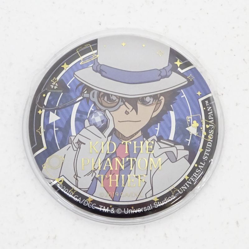 三重店】名探偵コナン 怪盗キッド USJ 2019 缶バッジ カバー付き