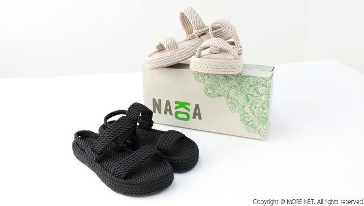  30 OFF ナコア NAKOA ヒールストラップロープサンダル フラット 厚底 靴 レディース 2025春夏 交換不可 サンダル サンダル ミュール