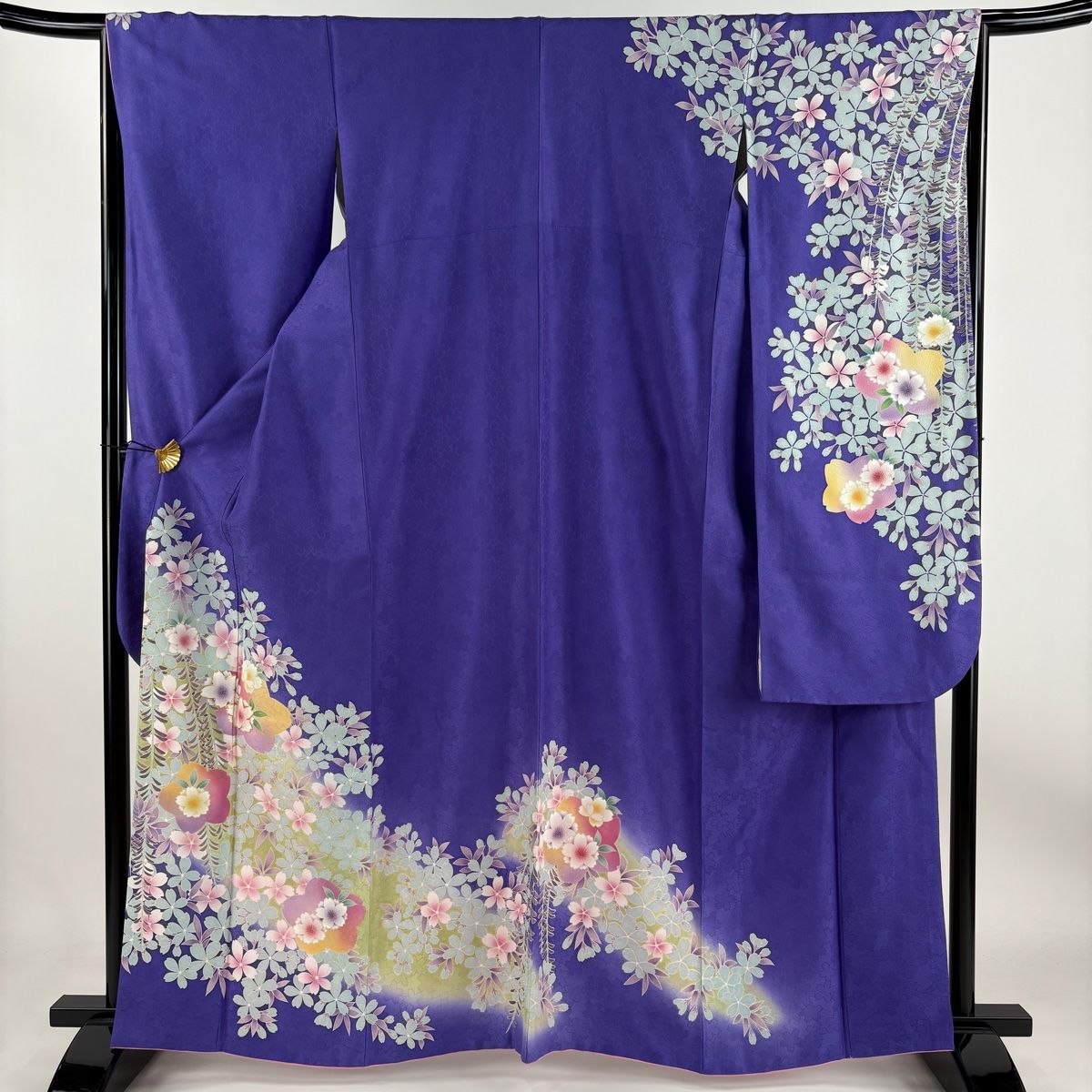 振袖 身丈163cm 裄丈66cm M 袷 袋帯フルセット 桜 地紋 金糸