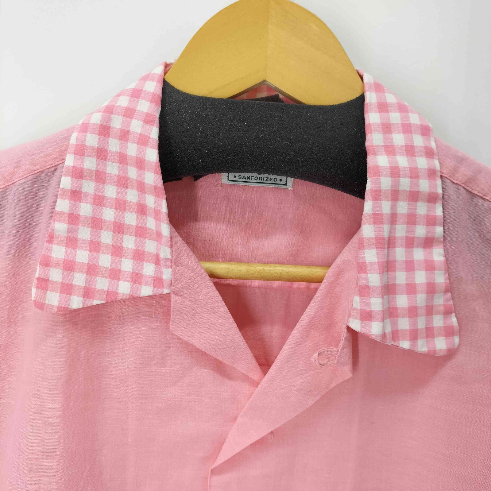 ユーズドフルギ USED古着 50-60S S/S チェックデザインオープンカラー