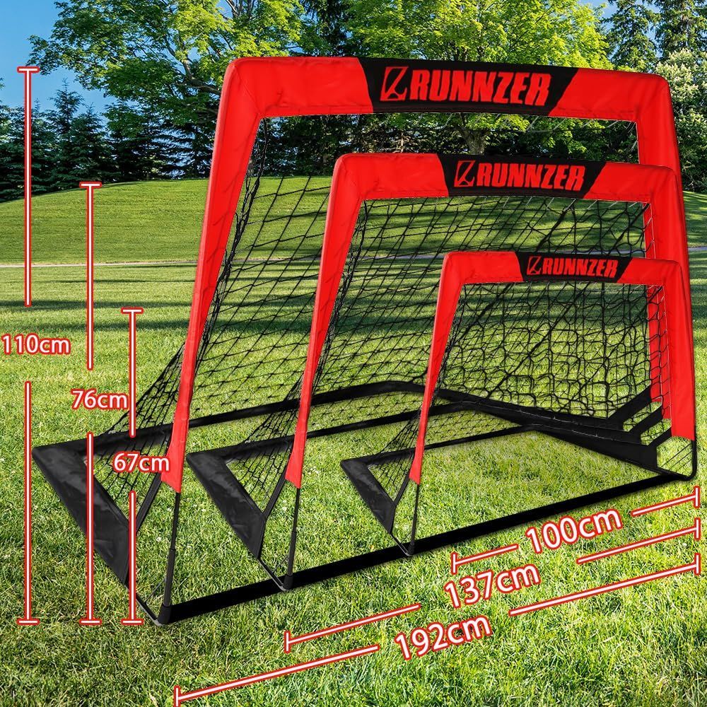 RUNNZER ポータブルサッカーゴール 2個 Size:137cm_Color:ブラック