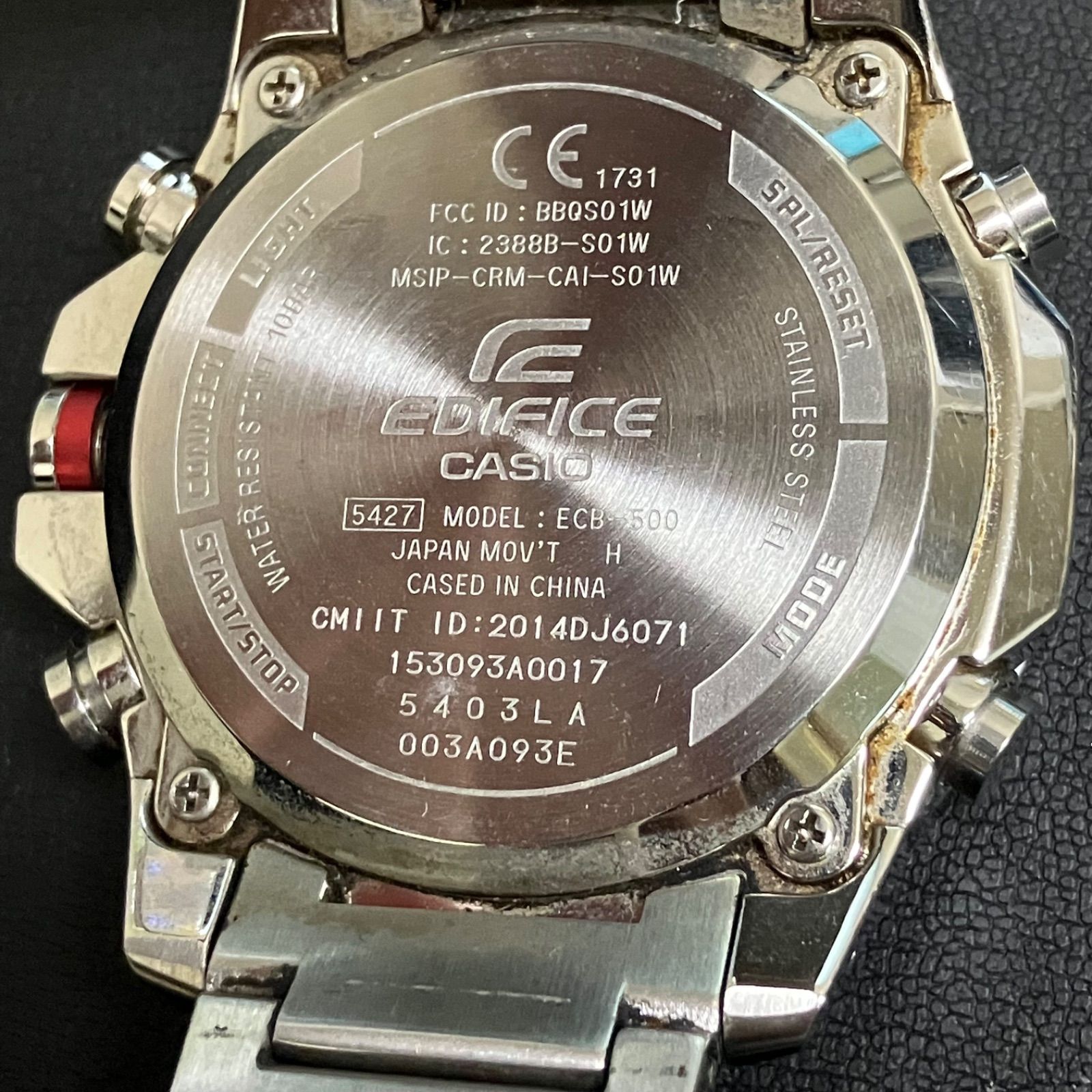 1円 稼働 良品 カシオ エディフィス ECB-500 ソーラー デジアナ文字盤 