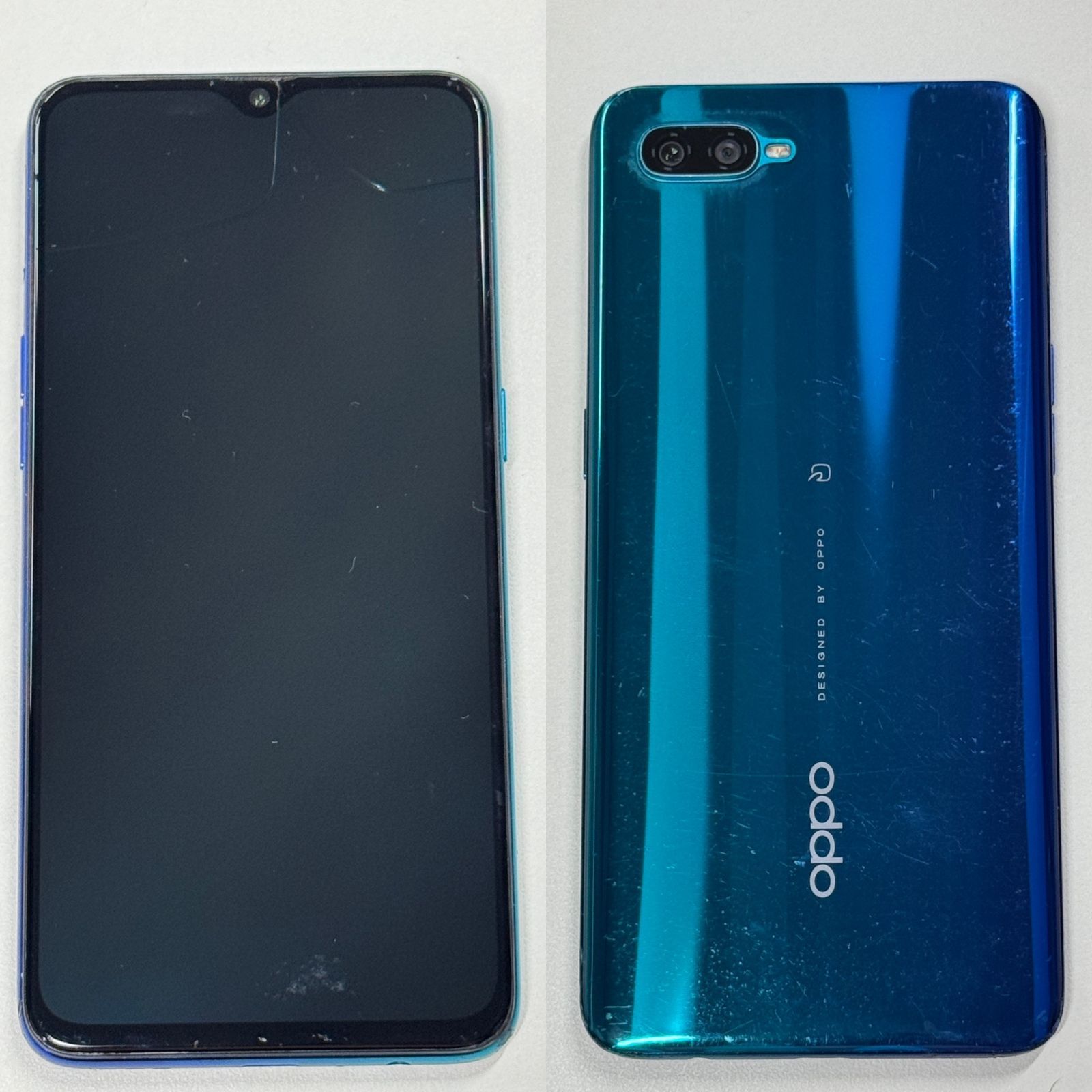 ジャンク品」OPPO Reno A CPH1983 64GB ブルー 判定〇【管理番号