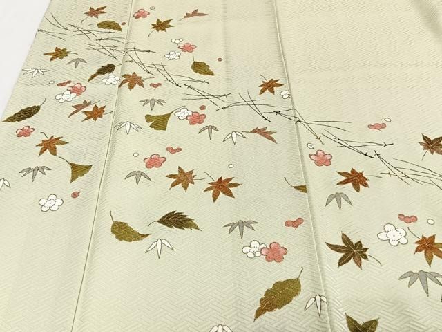 平和屋着物▽訪問着 単衣 作家物 紬地 手描き 人物風景文