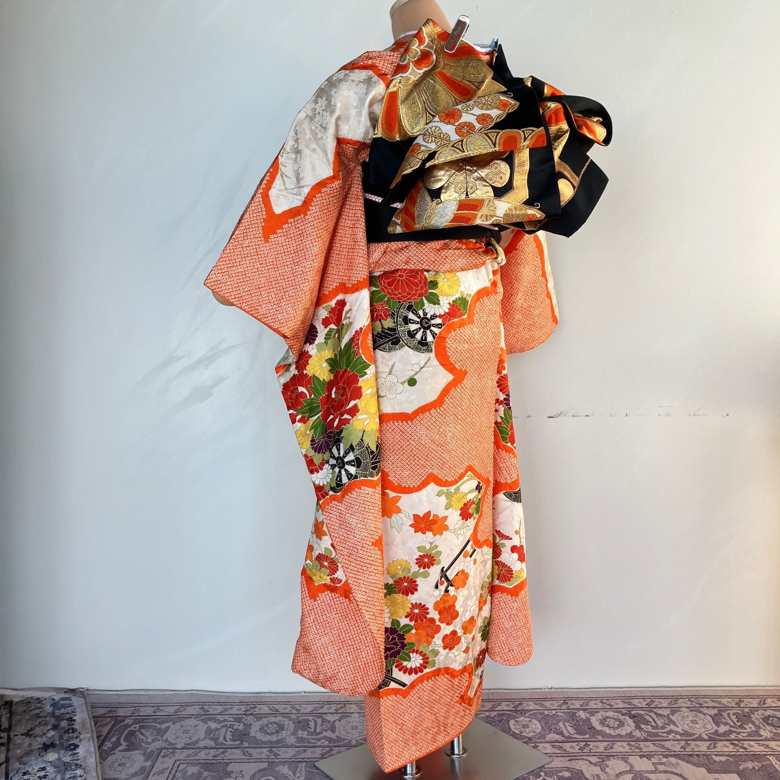 まみかんF09週末限定価格☆used美品☆ 成人式 豪華振袖7点セット レンタル振袖「【F1708】 乙女椿」(FREE レッド): ふりふ