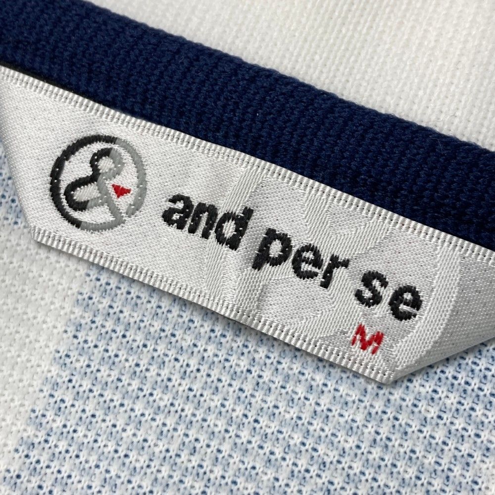 サイズ：M AND PER SE アンパスィ 半袖ポロシャツ チェック柄