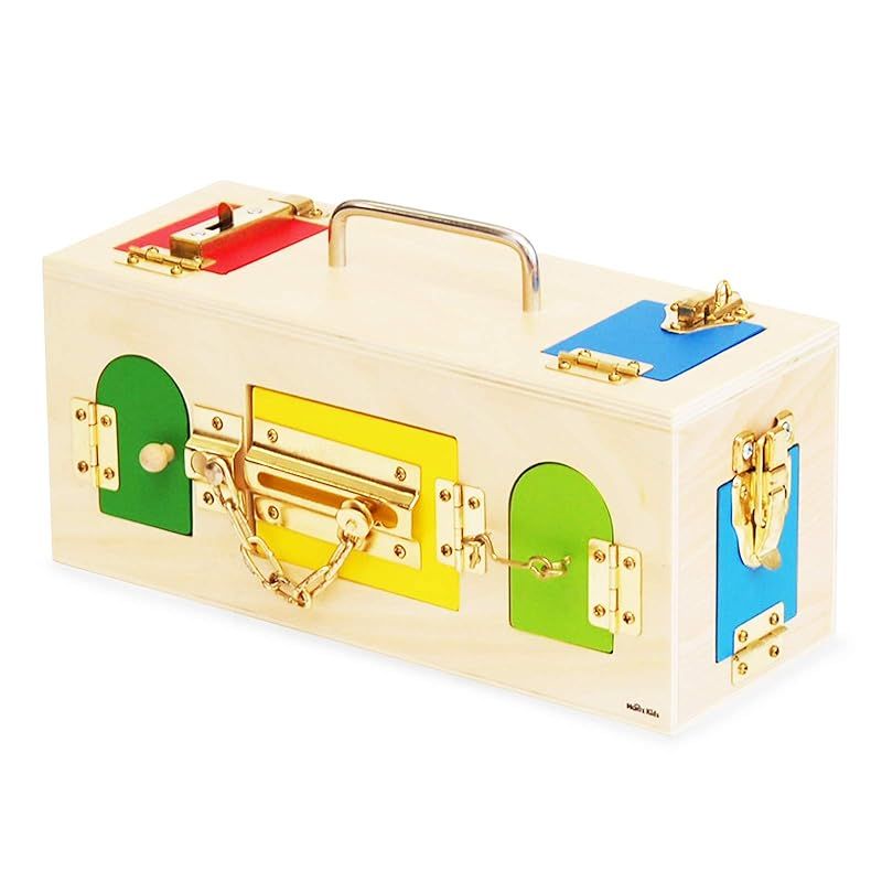MONTE Kids モンテッソーリ教具 - かぎ箱 - Montessori モンテキッズ 算数 教育を目的とする教育用品 学習用品 本格教材 モンテッソーリ教具 - かぎ箱