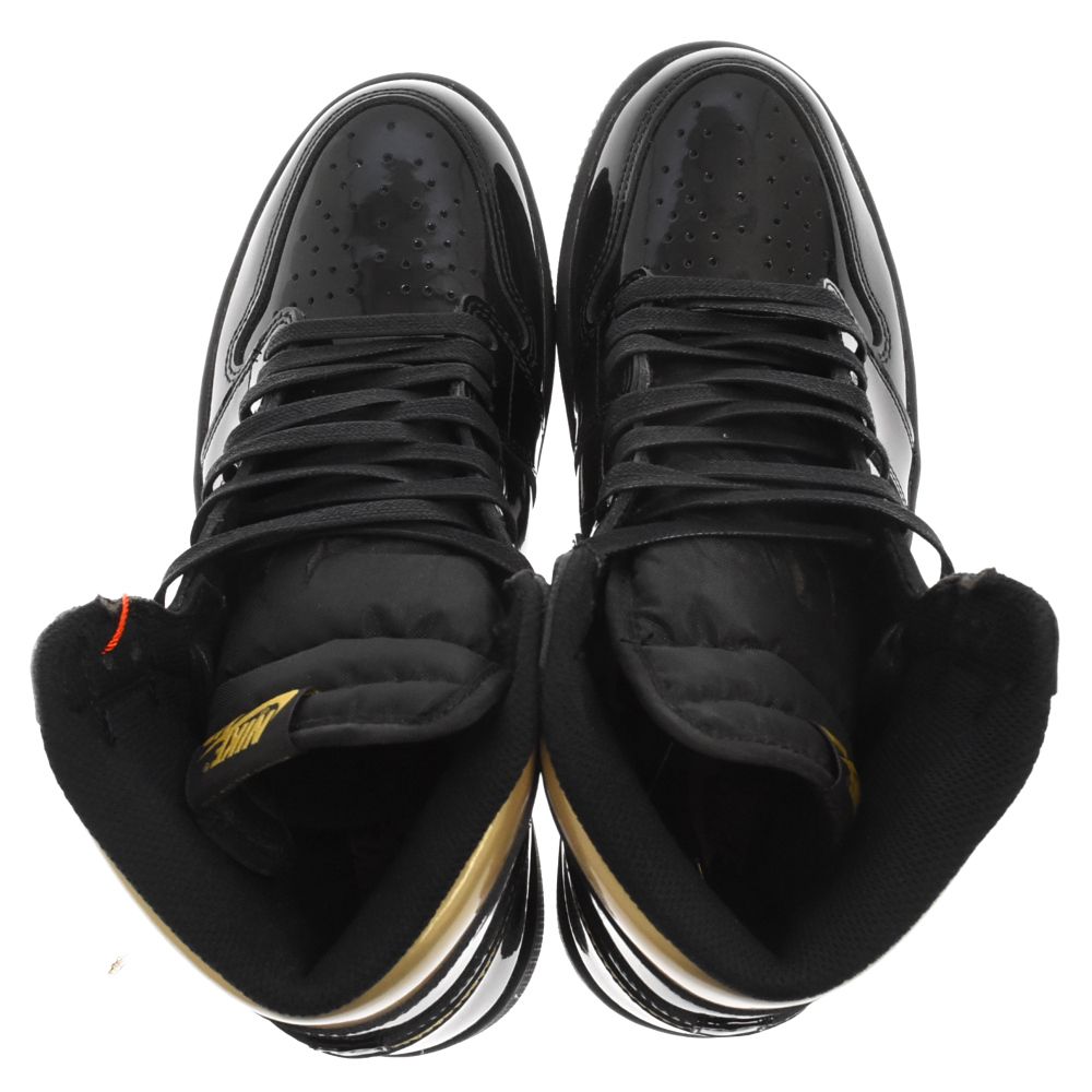 NIKE (ナイキ) AIR JORDAN1 RETRO HIGH OG BLACK-METALIC GOLD エア