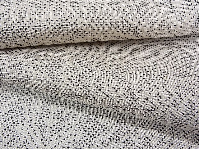 平和屋-こころ店■本場大島紬　白大島　7マルキ　草花文　正絹　逸品　AAAF8269Bwt