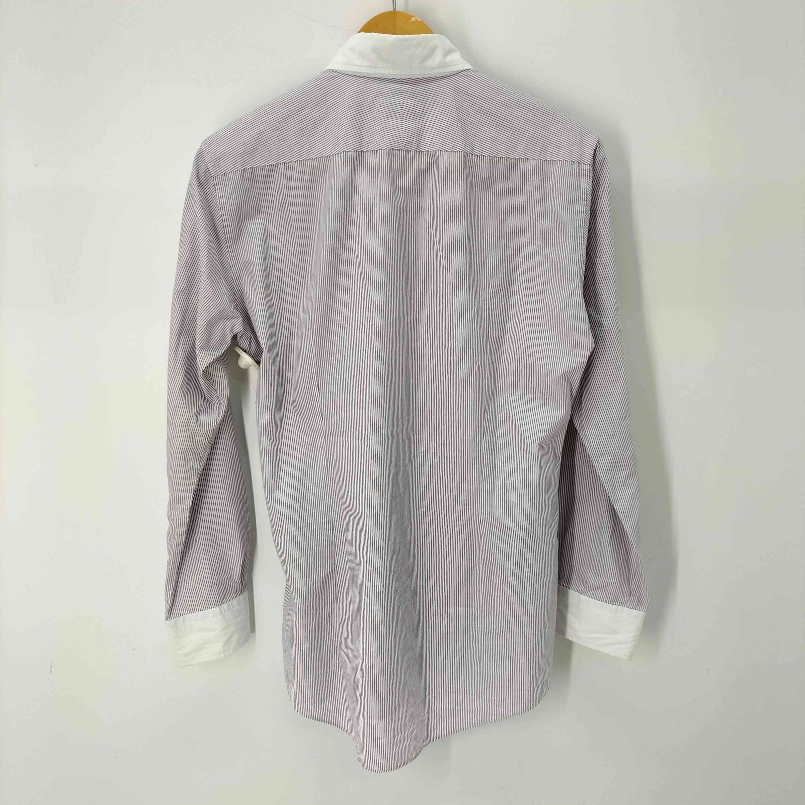 【ほぼ未使用】BURBERRY BLACK LABEL　クレリック シャツ　L バーバリーブラックレーベル BURBERRY BLACK LABEL L/S フロント