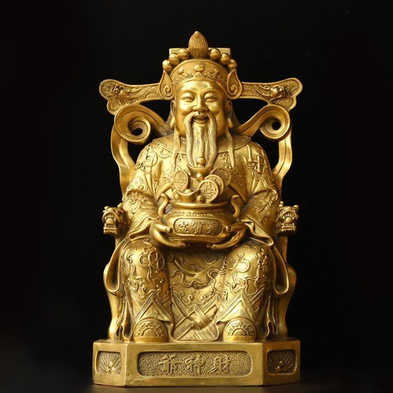 富の神 仏像 神 黄金 ゴールド 銅製 金 幸運 癒し 浄化 幸運