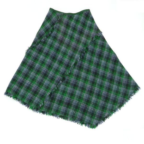 Drawer ツイード フレアスカート 6524-299-1378 フリンジ切り替え