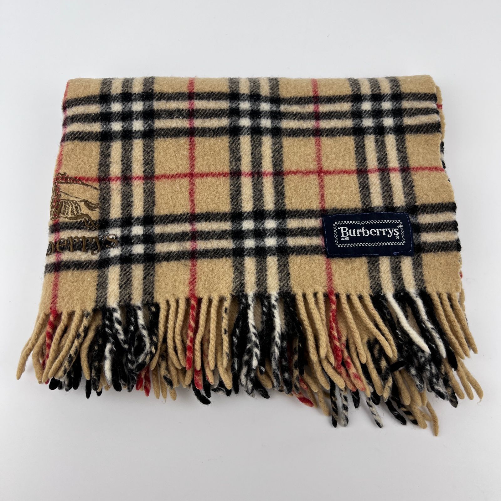 中古】BURBERRY バーバリー ノバチェック マフラー ウール