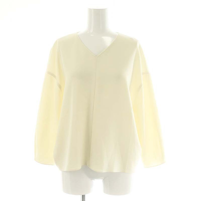 セオリー Theory 24SS Admiral Crepe Round VNK Top ブラウス 長袖 V
