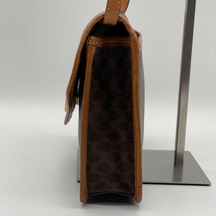 美品】CELINE セリーヌ サークルロゴ マカダム ショルダーバッグ 美品】CELINE セリーヌ サークルロゴ マカダム ショルダーバッグ
