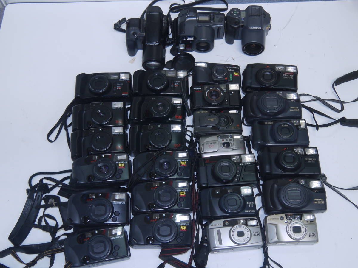 W-0013099 OLYMPUS フィルムカメラ 28台 まとめ ESPIO 140|115|838G|IZM 200|220|230|300|AZ-1|L-1|L-10|OZ-70|ZOOM 60