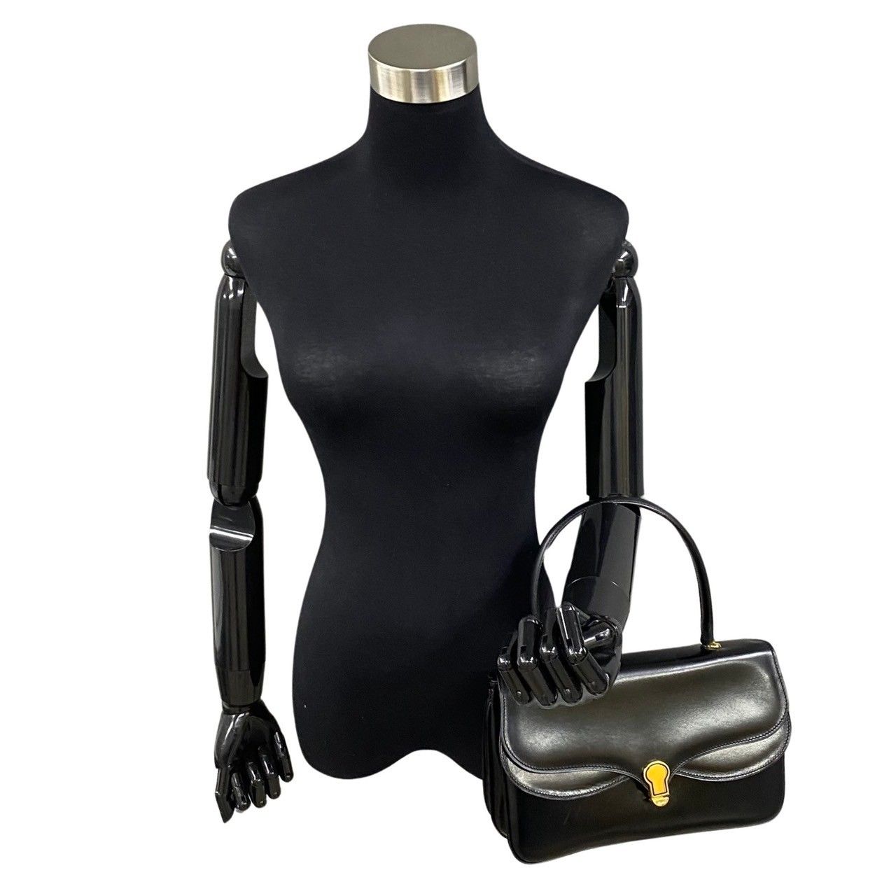 極 美品 希少品 CELINE セリーヌ ヴィンテージ ロゴ 金具 カーフ 