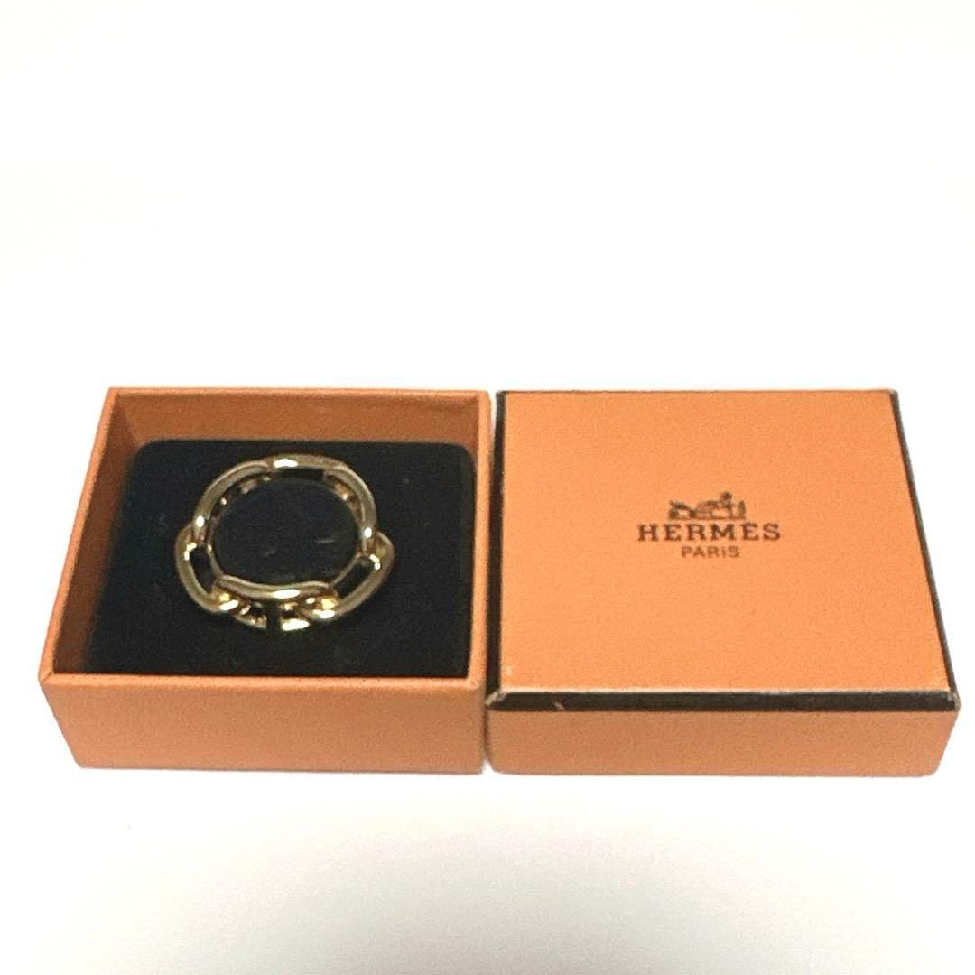 極美品 HERMES エルメス スカーフリング レガート シェーヌダンクル