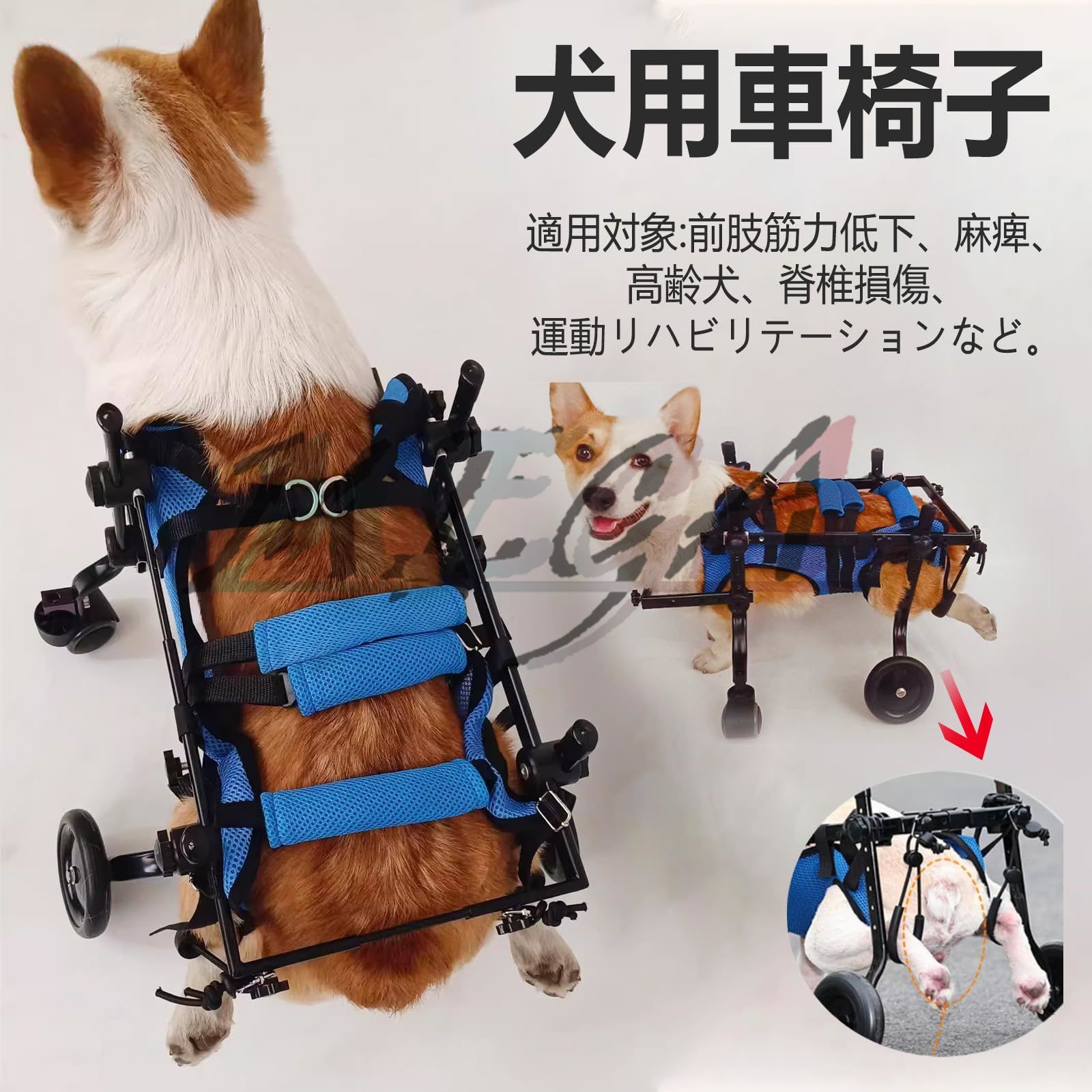 犬用車椅子 4輪 犬用歩行器 犬用 車いす ペット/猫/犬カート サイズ調整可能 愛犬の 車いす 犬補助歩行器 老犬介護 リハビリ 障害ペット 前足用  麻痺した後足のための犬補助歩行器 XS - メルカリ