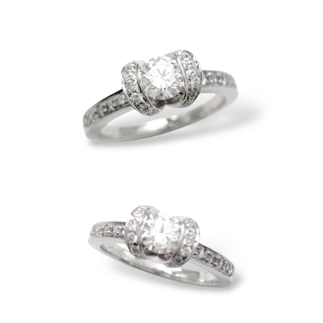 ティファニー 0.46ct 10号 ダイヤ リボン リング Pt950 3666 - メルカリ
