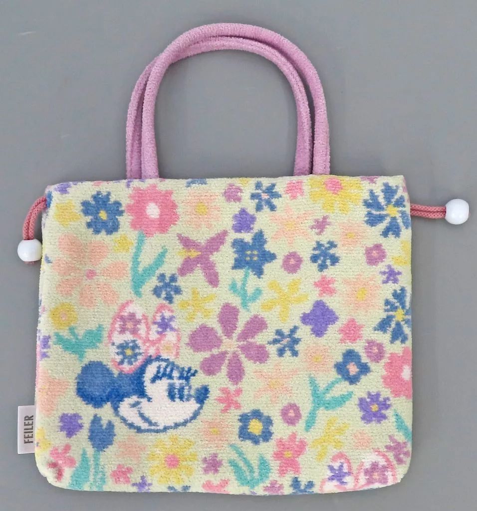 バッグ ミニーマウス IN MY RIBBON インマイリボン 手つき巾着 ディズニー×FEILER