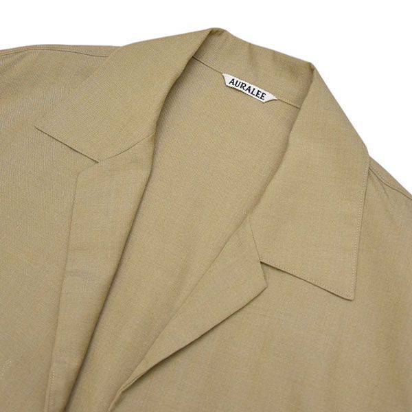 AURALEE オーラリー WOOL SILK TROPICAL SHIRTS JACKET ボタンレス