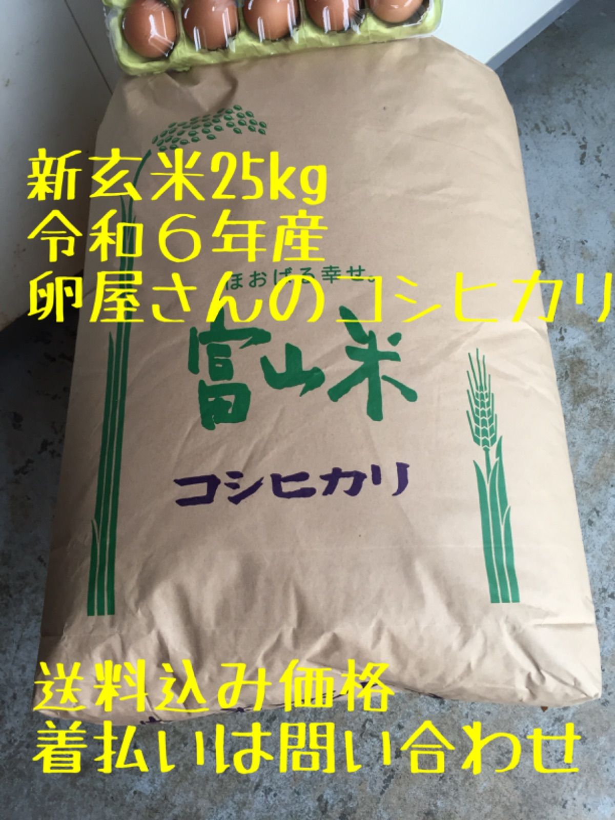 新米６年産25kg 卵屋さんのコシヒカリ