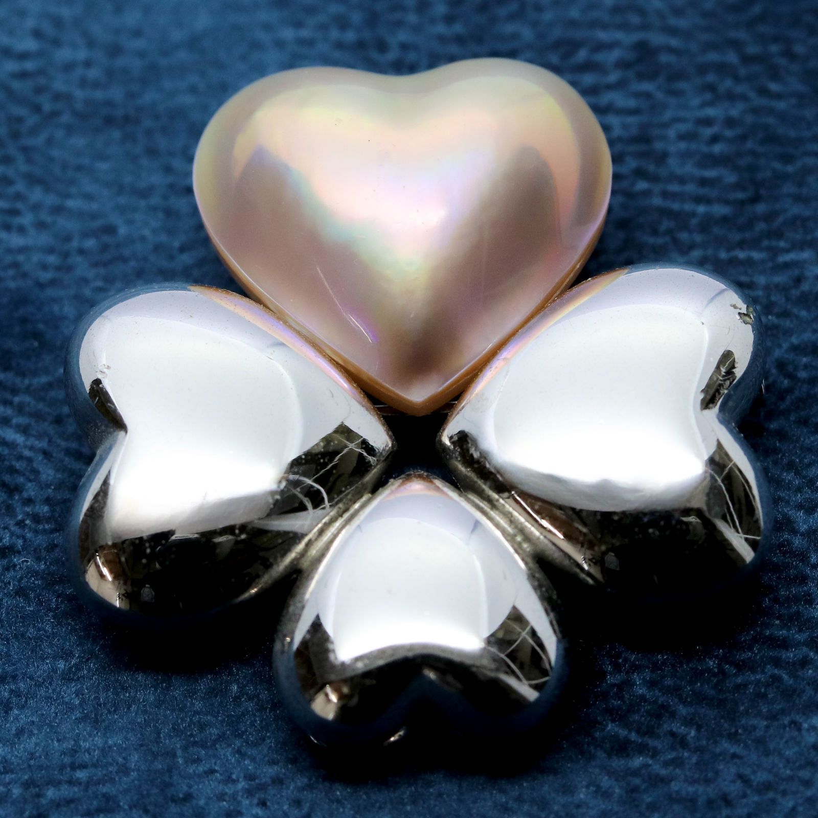 田崎真珠 マベパール ブローチ ネックレストップ シルバー ハート