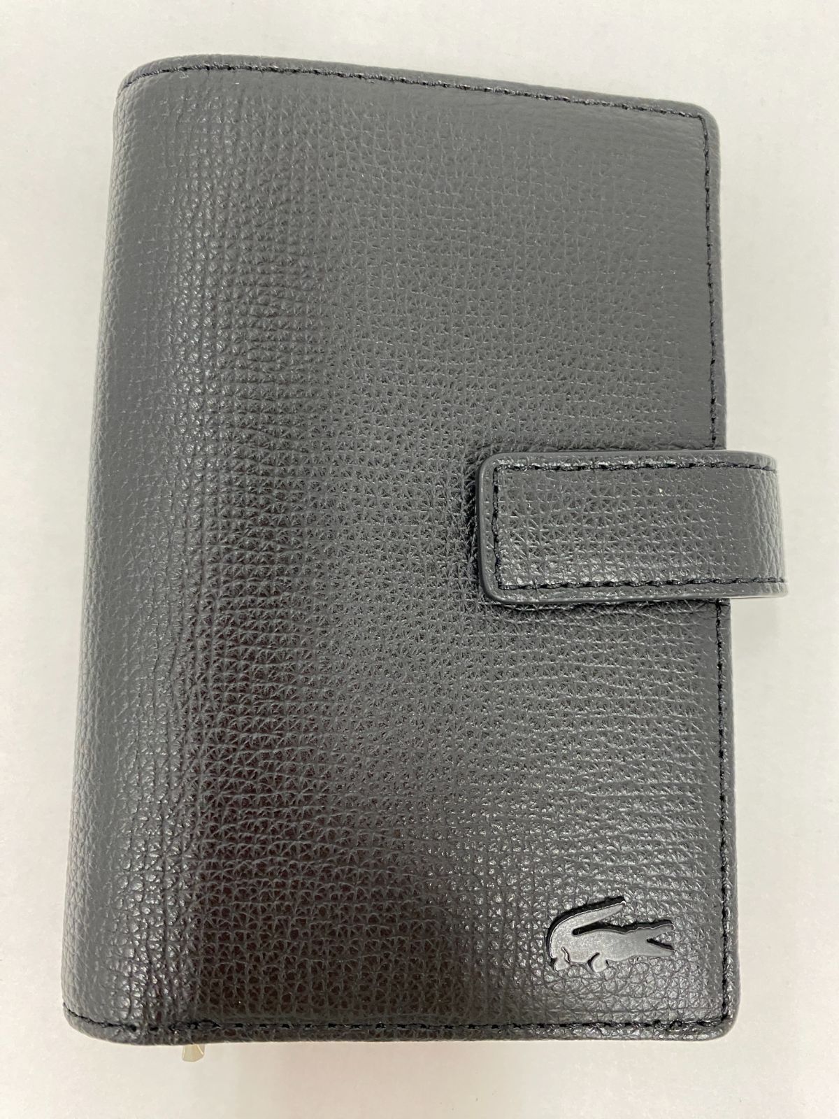 LACOSTEレザースマートウォレット黒財布【中古】【76-20240428-B-48】【併売商品】