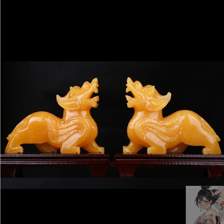 新品未使用】貔貅 ヒキュウ 翡翠 天然石 置物 オブジェ 水