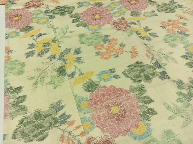平和屋着物▽上質な紬　単衣　草花文　正絹　逸品　AABC0701jh 平和屋着物▽上質な紬 単衣 草花文 正絹 逸品 AAAZ0701jh - メルカリ