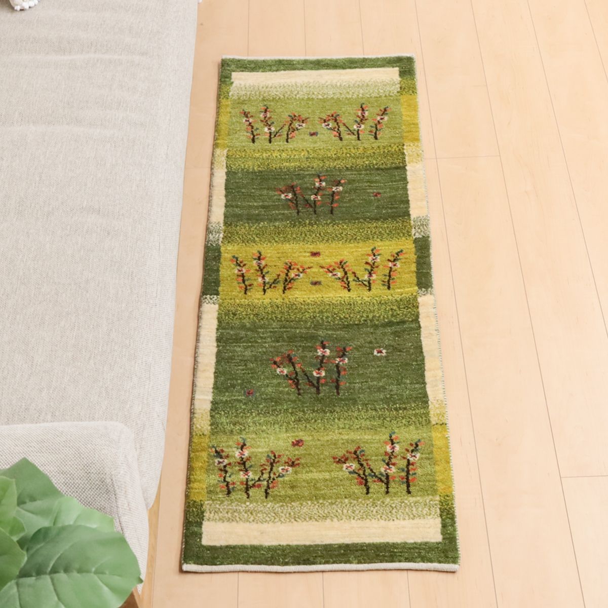 ギャッベ イラン産本物 草木染 手織り ウール ふかふかカシュガイの