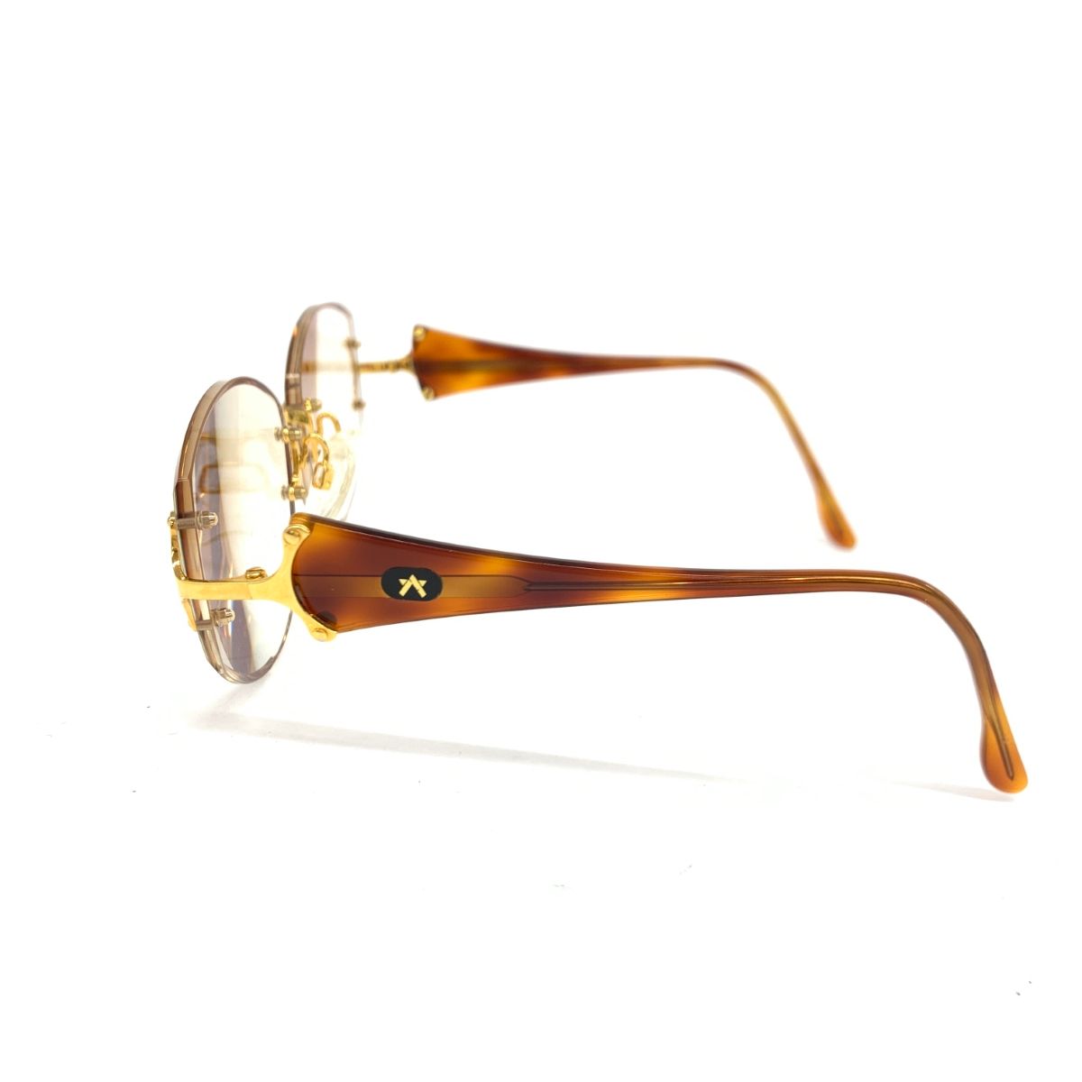☆メガネフレーム☆POLARIS/ポラリス/ツーポイント/SWEDEN☆USED  POLARIS ポラリス メガネフレーム ブラウン べっ甲柄 ツーポイント