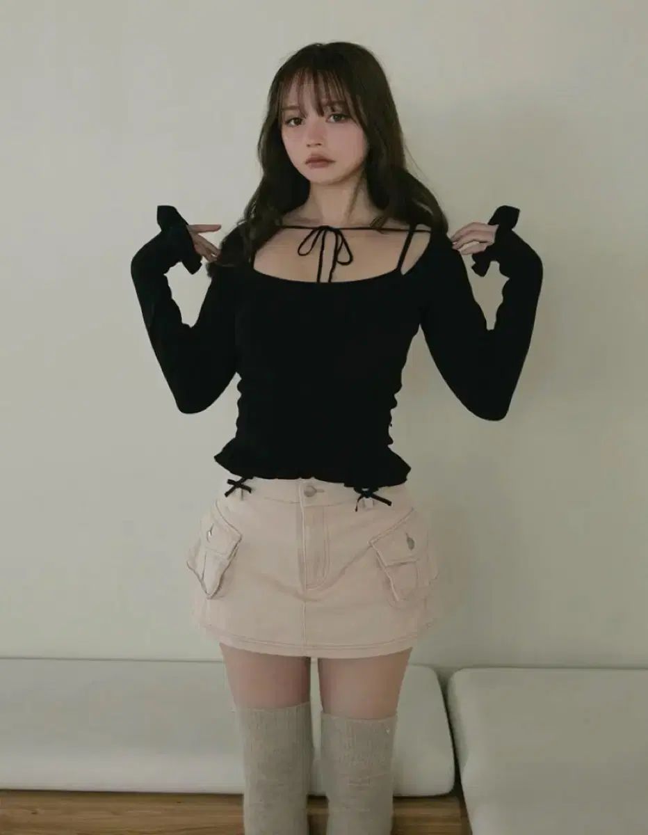 Andmary とメアリー baby ribbon mini skirt バブル