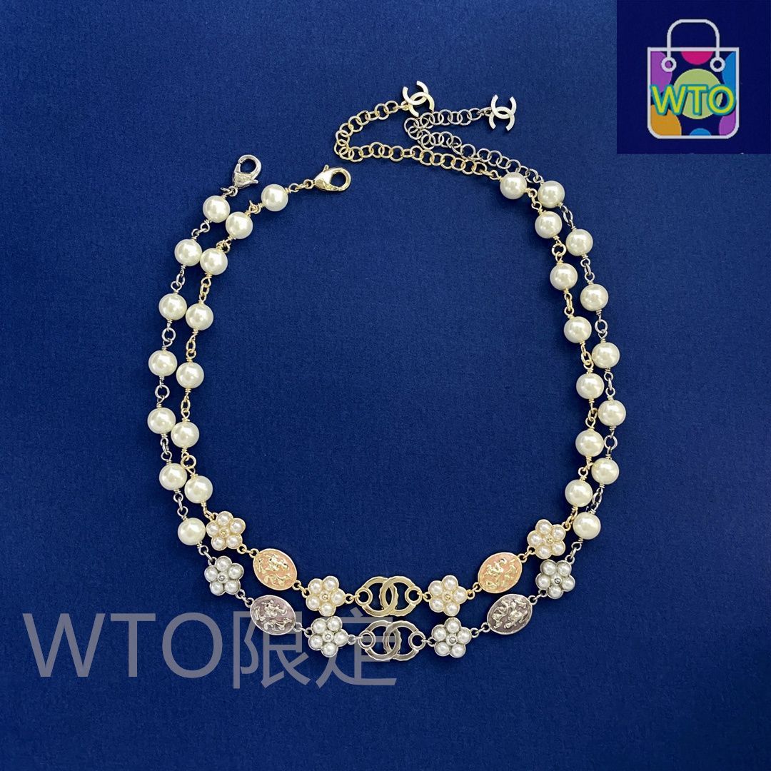 今日 CHANEL シャネル 小香風 ファッション ビンテージ 真珠と花柄 楕円パーツ 彫花 ダブル C 字母 真珠ネックレス 送料無料 在庫 セール価格