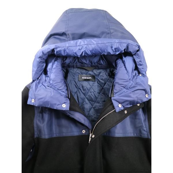 DIESEL 18AWW-SUNメルトンナイロンパデットフーデッドジャケット DIESEL 18AWW-SUNメルトンナイロンパデットフーデッドジャケット