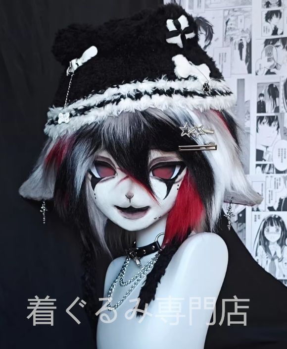 着ぐるみヘッド キツネ NO.71 ブルー 全頭ヘッド ケモノ マスク ファー