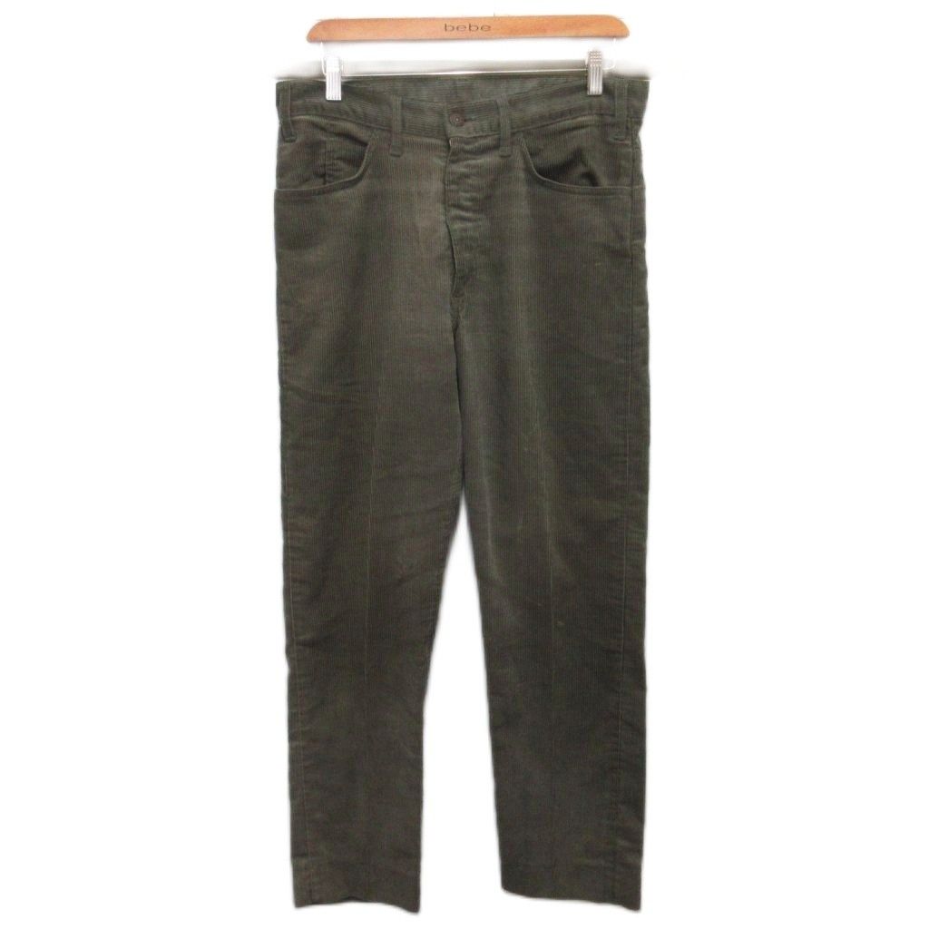 リーバイス Levi s 70s-80s ヴィンテージ 古着 スタプレ STA-PREST コーデュロイパンツ ストレート ジップフライ グレーカーキ MET2
