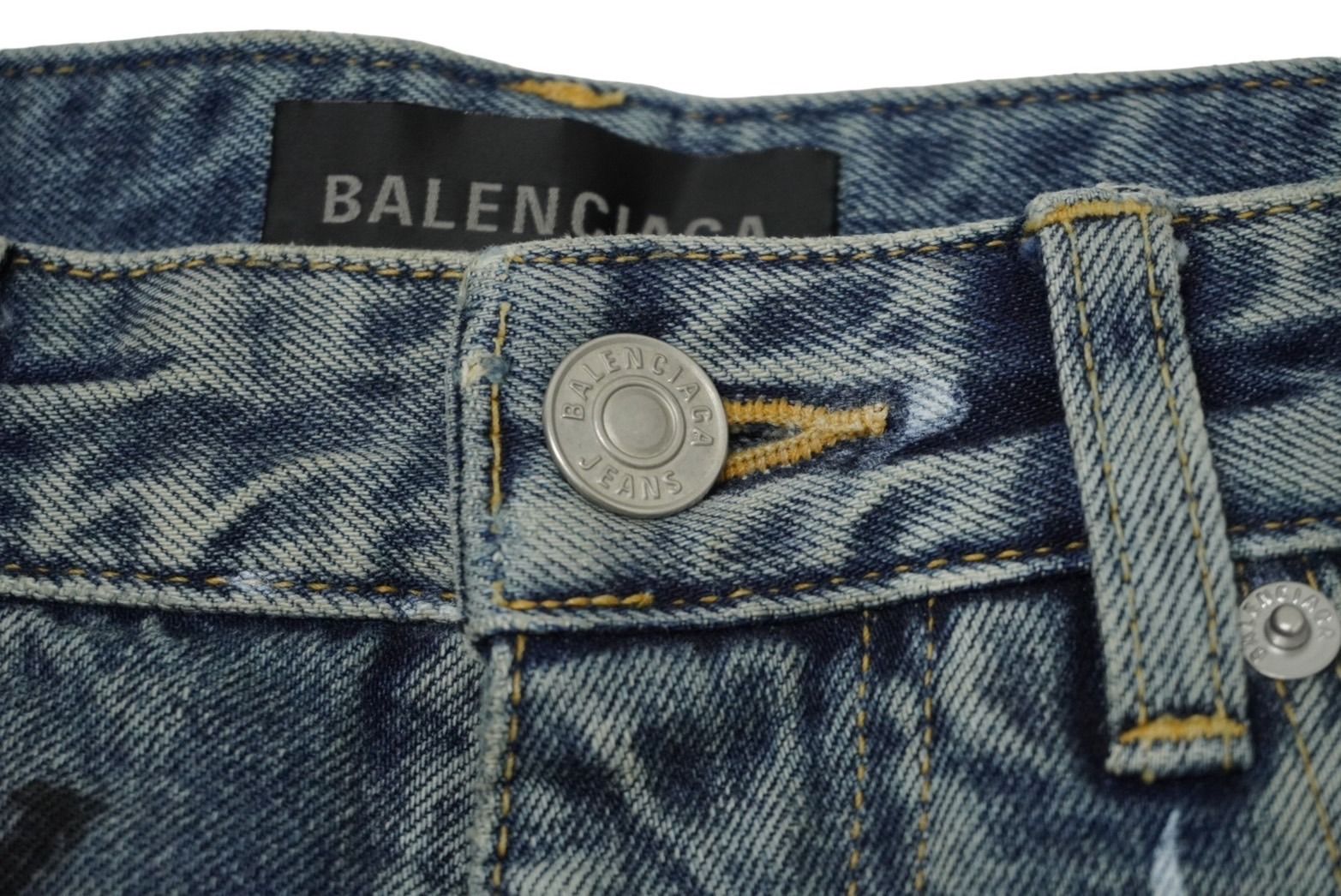 極美品 BALENCIAGA バレンシアガ バギーグラフィティデニムショーツ 