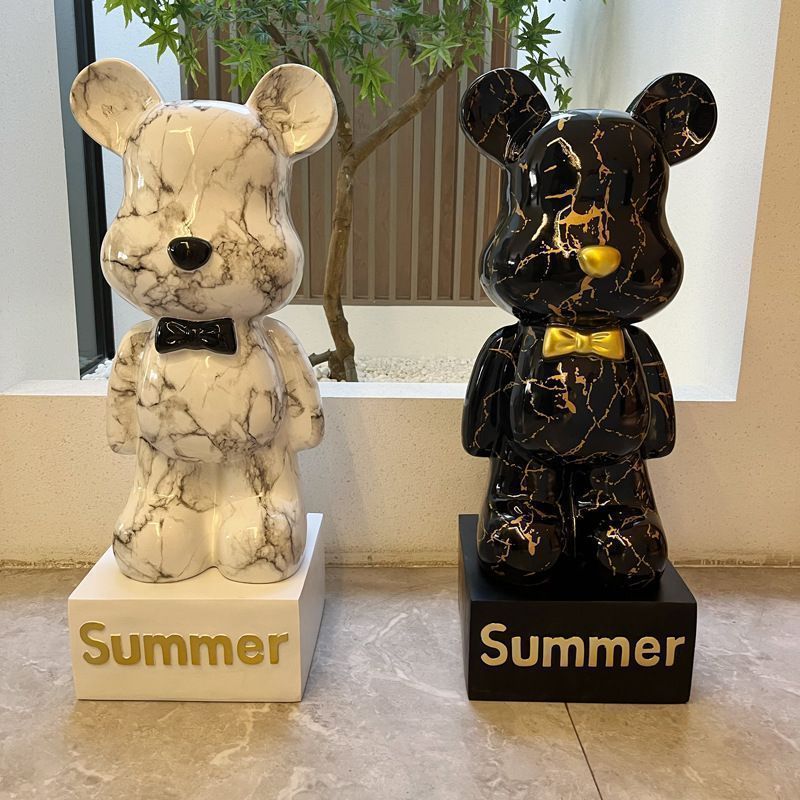 クマ　テディベア　彫像　オブジェ　置物　インテリア　工芸品　美術品　A1288 置物 置き物 インテリア 熊 クマ ベア ホワイト 白 オブジェ 北欧