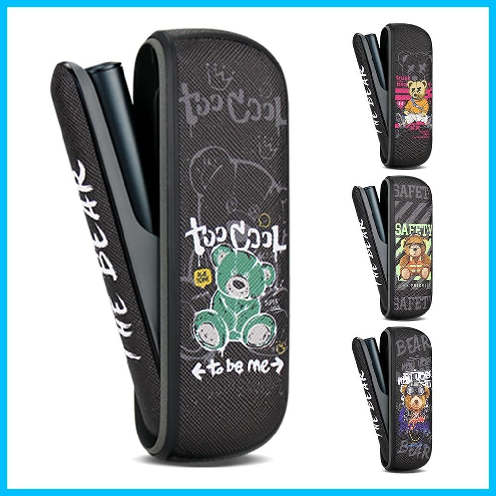 熊模様 グリーン おしゃれ 持ち運び便利 指紋防止 加熱式たばこ用ケース 耐衝撃 360°全面保護 対応ケース ドアカバー ILUMA 互換のケース イルマ GUANSTDケース