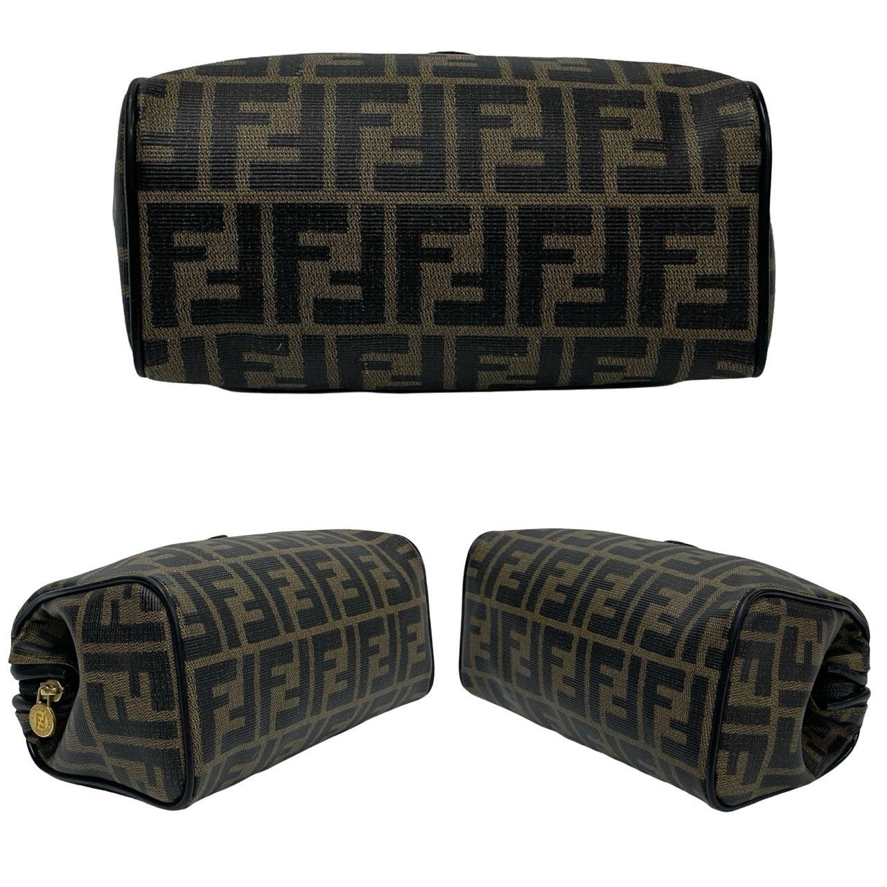 極 美品 FENDI フェンディ ヴィンテージ FF ロゴ ズッカ 柄 レザー  