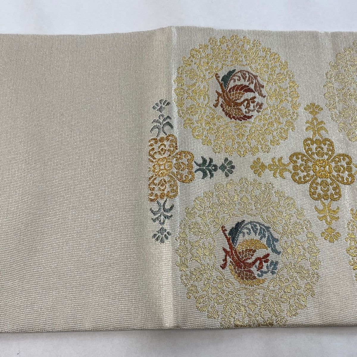 平和屋本店□最高級 龍村平蔵製 六通柄 本袋帯 円文白虎錦 金銀糸 正絹  