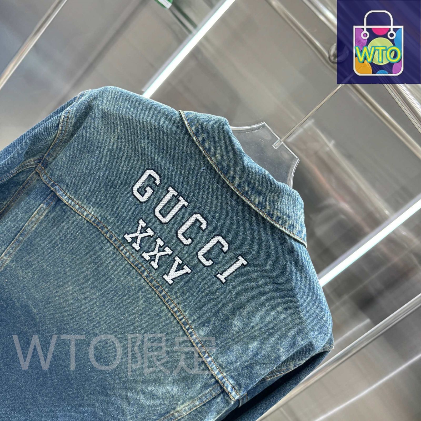 GUCCI デニムジャケット NYロゴ刺繍
