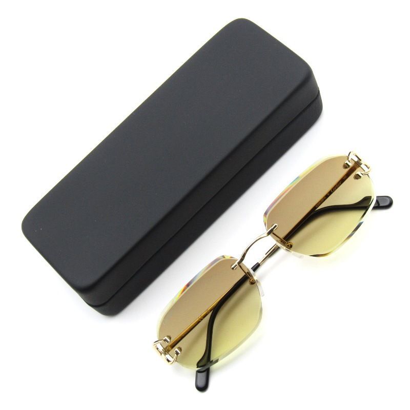 ♥ Cartier カルティエ サングラス CT0468S フランス製 シグネチャーC リムレス ZEISS社レンズ 004 ゴールド 65008728
