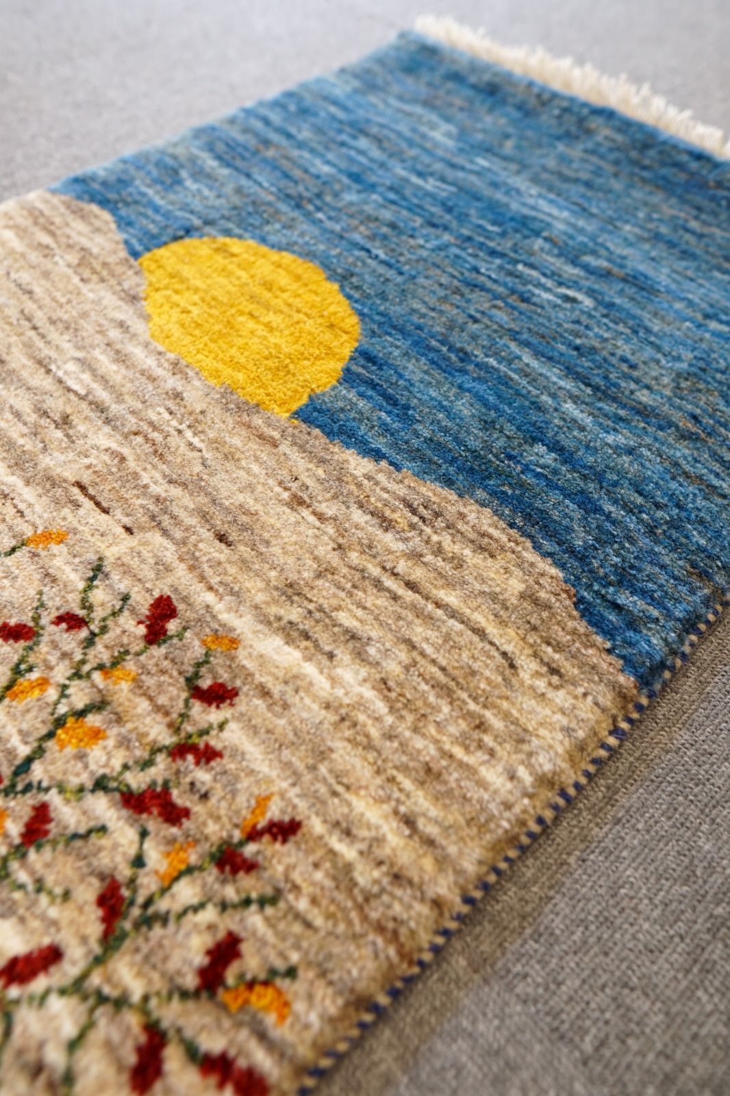 148×49cm ペルシャ絨毯 手織りカシュクリギャッベ リズ バフト ギャッベ